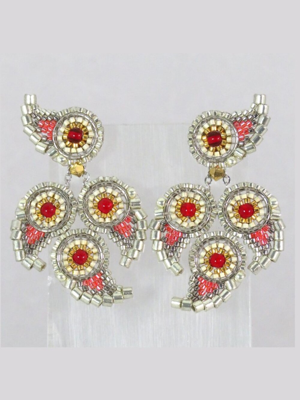 Silver and gold Art Deco earrings
